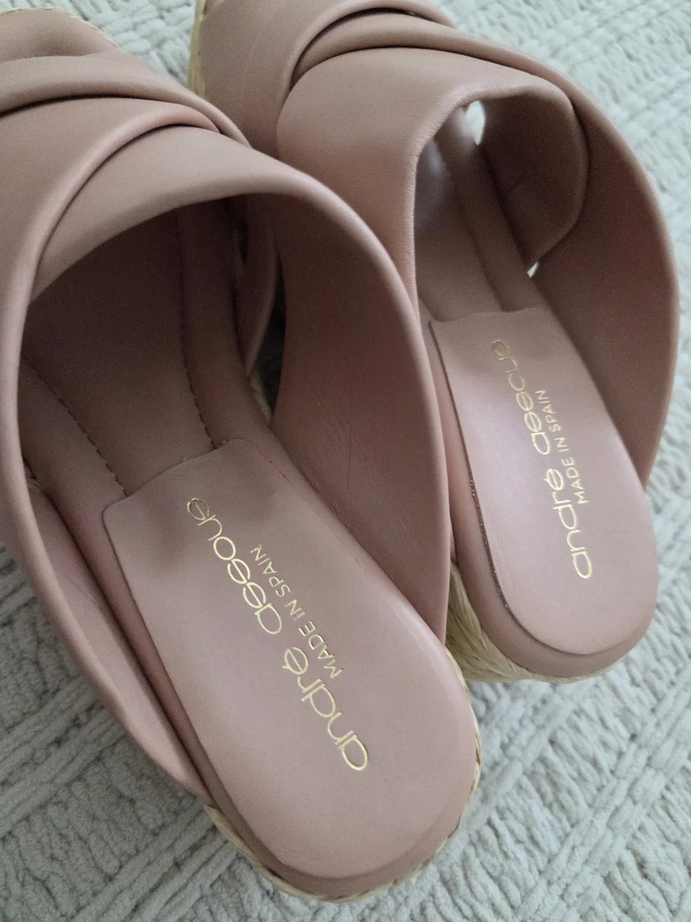 André Assous Nolita Twist Wedge Slide Sandals Pink